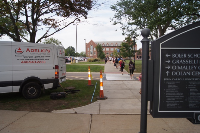 Clogged pipes at John Carroll University
